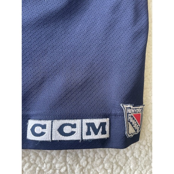 Vintage 90s CCM NHL New York Rangers Navy Blue Lady Liberty Jersey Mens XL - Picture 9 of 9